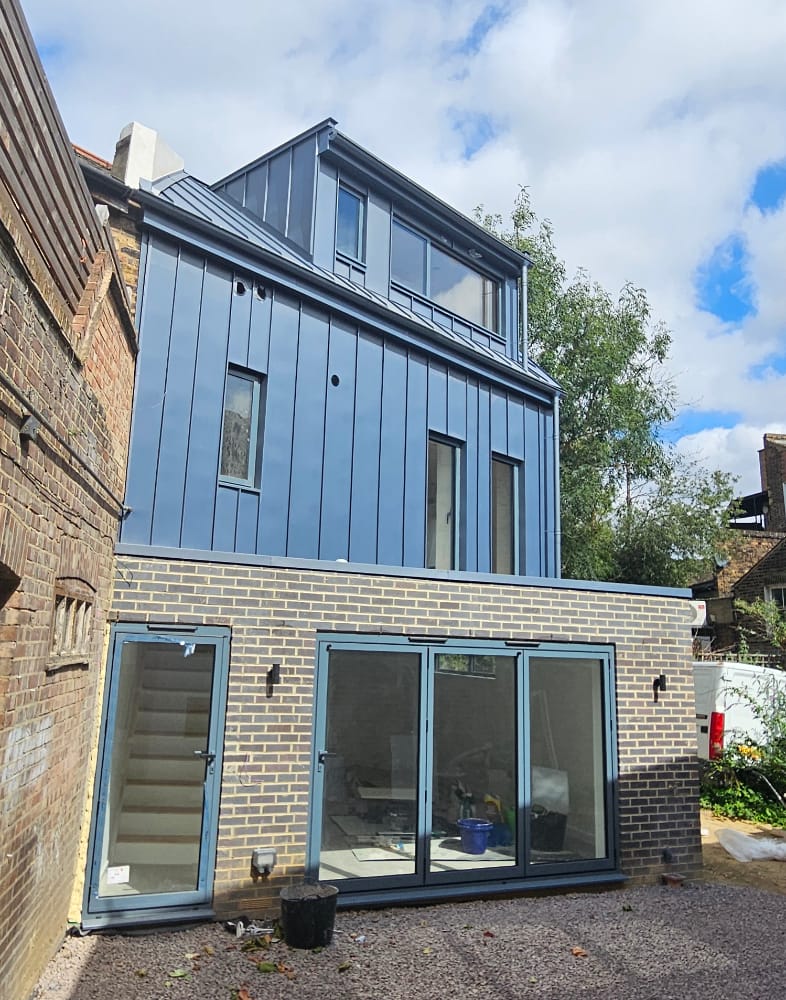 blue zinc fascia